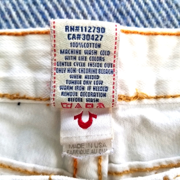 Original vintage white True Religion Boot cut jean. Size 25. Made in the USA! - Picture 5 of 10